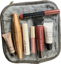 NEW Ulta Beauty 8 Piece Makeup Skincare Gift Set With Pink Cosmetic Bag