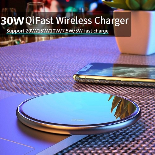 Chargeur sans fil Pad 30W charge rapide pour Samsung S23 S22 S21 S20 iPhone 15 14 - Photo 7 sur 20