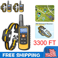 3300 FT Dog Training Collar Rechargeable Remote Shock Pet Waterproof Trainer