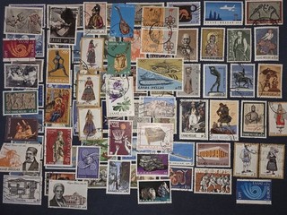 🇬🇷 620 Lot Stamps Greece Stamped Various Motifs Years