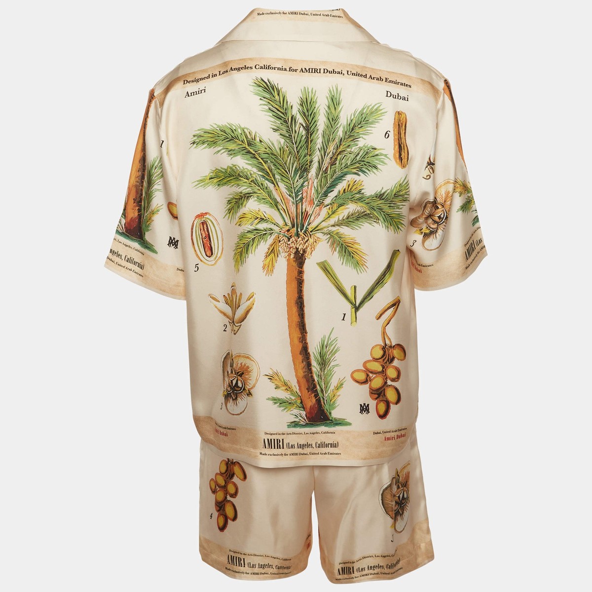 AMIRI Repeat Palm コットン ショーツ 短パン 38 beige Amiri Beige Dubai Palm Tree Print Satin Shirt and Shorts Set LM | eBay