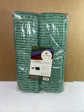 12 Pack of Microfiber Reusable Wet Mop Pads - Green - 18 inch X 5  inch Mop Pads