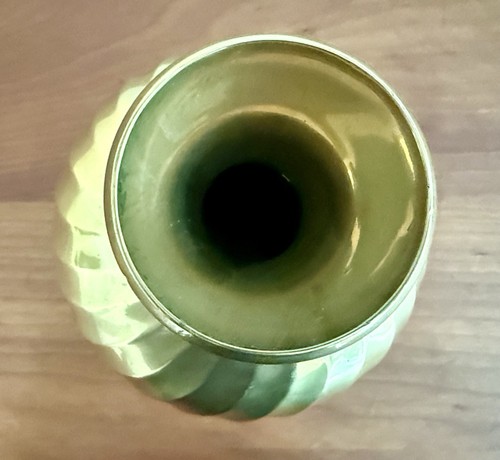 French Art Deco 1920’s Heavy Chunky Solid Hand Hammered Brass Center Piece Vase - Picture 13 of 15