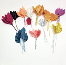 Assorted Single Leaves Multicolor Wilt Proof Leaves Millinery NOS