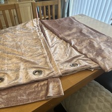 Pink Crushed Velvet Curtains 66inch x72 ins Home  excellent condition 
