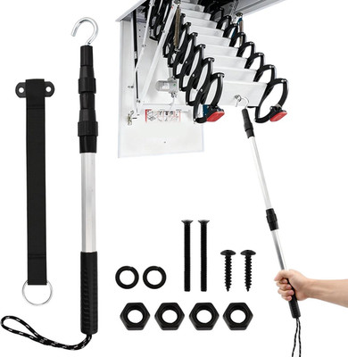 Attic Pull down Hook, Attic Ladder Pull down System Kit - Heavy Duty Stainless S