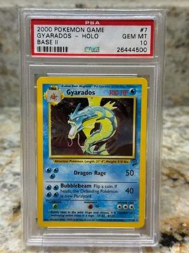 2000 POKEMON BASE SET 2 #7 GYARADOS-HOLO PSA 10
