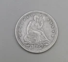 1854 Arrows at Date Seated Liberty Quarter