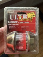 Ultra Security Polished Brass Single Cylinder Deadbolt - NEW IN BOX -