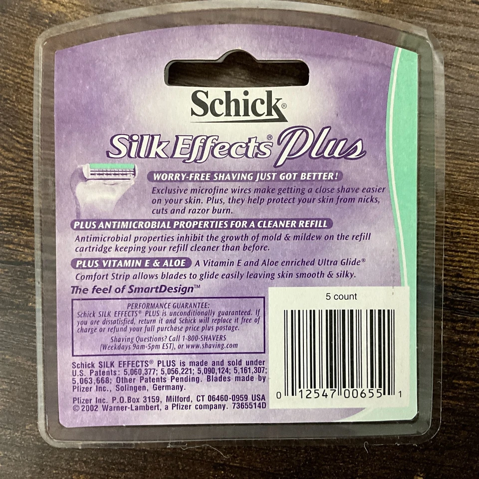 Schick Silk Effect Plus Refill Blades.  5 Cartridges Per Pack. Free Shipping. - Image 2 of 2