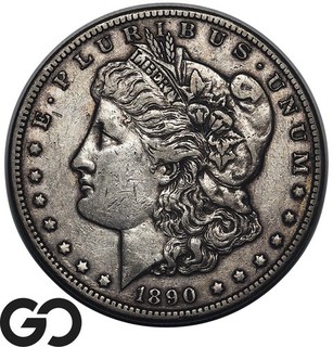1890 CC Morgan Silver Dollar Coin Key Date Carson City Issue Choice XF