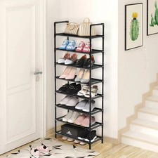URMSUN 8 ETAGEN SCHUHREGAL STABIL VLIESSTOFF ORGANIZER - SCHWARZ HOCH SCHMAL