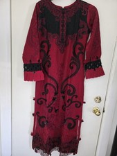 Pakistani Indian Shalwar Kameez Winter Women Stitched Size SMALL EMBROIDERY