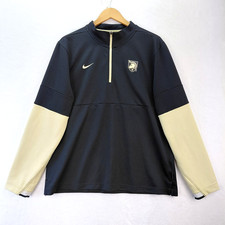 Nike Army West Point Black Knights Jacket Mens L Tan 1/4 Zip On Field Colorblock