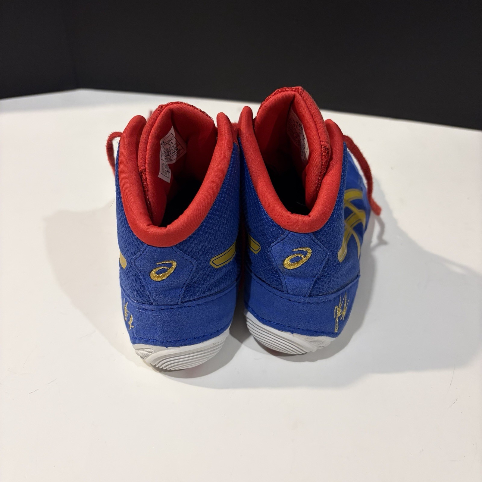 ASICS Jordan Burroughs Wrestling Shoes Elite 2.0 Gold Blue Red Size 4 thumbnail 5
