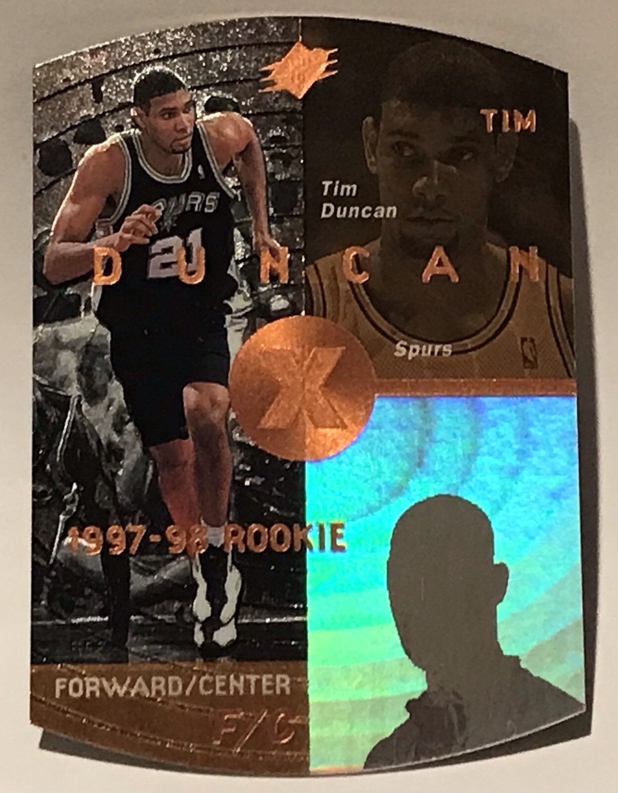 1997-98 Upper Deck SPx Tim Duncan RC #37 Rookie Bronze SP - PRISTINE CORNERS!