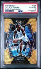2021-22 Panini Select Gold Wave Prizm Day'Ron Sharpe Rookie Card #126 PSA 10 SSP
