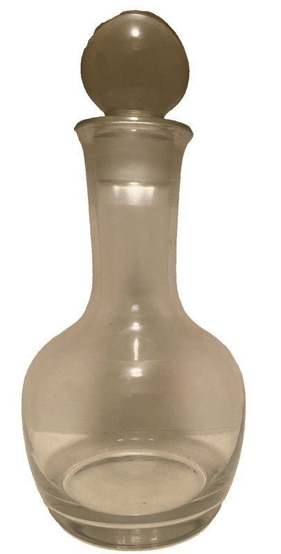 Vintage Glass Decanter with Stopper - 12”