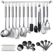 Kitchen Utensils Set 38 Pieces, Stainless Steel Cooking Utensils Set, Kitchen...