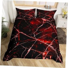 Geometric Duvet Cover Full Size Kids Marble Full No Comforter Red Black