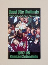1997-98 Quad City Mallards Hockey Pocket Schedule UHL 🏒🥅