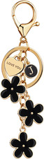 Initial Letter Keychain with Love You Heart, Cute Key Chain Gift for Women Girl,
