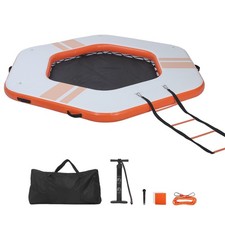 Inflatable Floating Dock  8.5FT Water Dock Platform with  5FT Mesh Pool