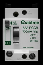 CRABTREE 63 AMP 100mA DOPPELPOLIG RCCB