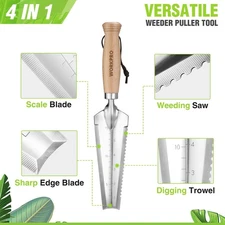WORKPRO Stainless Steel Garden Hand Trowel w/Wood Handle Flat Narrow Hand Shovel