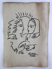 Pablo Picasso COA Art Painting Original Drawing Vintage Paper Signed