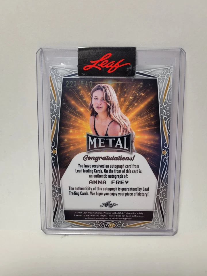 2024 Leaf Metal Web Exclusive Anna Frey RC Rookie Card Auto Autograph #/540 QTY - Image 2 of 3