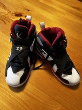 Nike Air Jordan 8 Retro Paprika GS Size 6.5Y Black White Red Pre-Owned