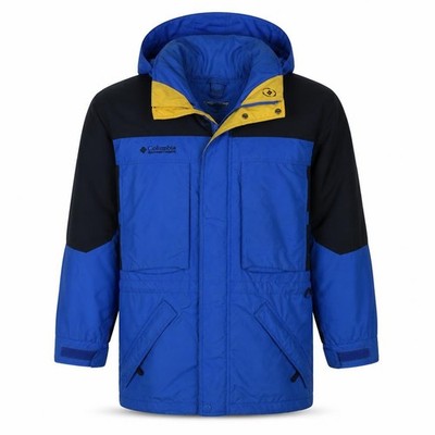 Columbia Herren Parka Jacke Größe M Blau Lang Freizeit Full Zip Logo