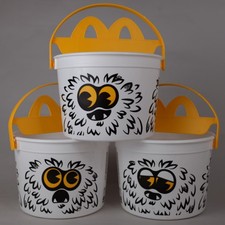 2024 McDonald's Happy Meal HALLOWEEN Boo Bucket LOT 3 White Glow-In-Dark Sticker