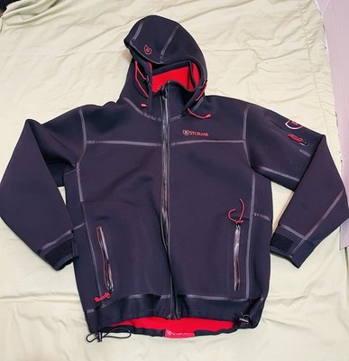 STORMR Men's Large Typhoon Neoprene Waterproof Windproof Fishing Jacket Black