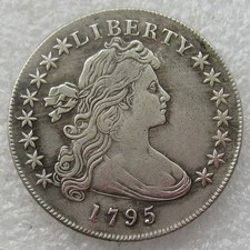 US 1795 Flowing Hair Dollar Silver Plated Commemorative Coin