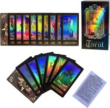 Tarot Cards Set, 78 Surface Laser Tarot Cards with English Instruction...