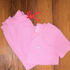 FIGS Technical Collection Women  s Chalk Pink Scrubs Set XS/XSP Catarina/Zamora