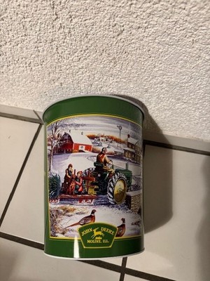 Vintage John Deere Blech Abfalleimer Nostalgic Motiv Traktor Winterlandschaft
