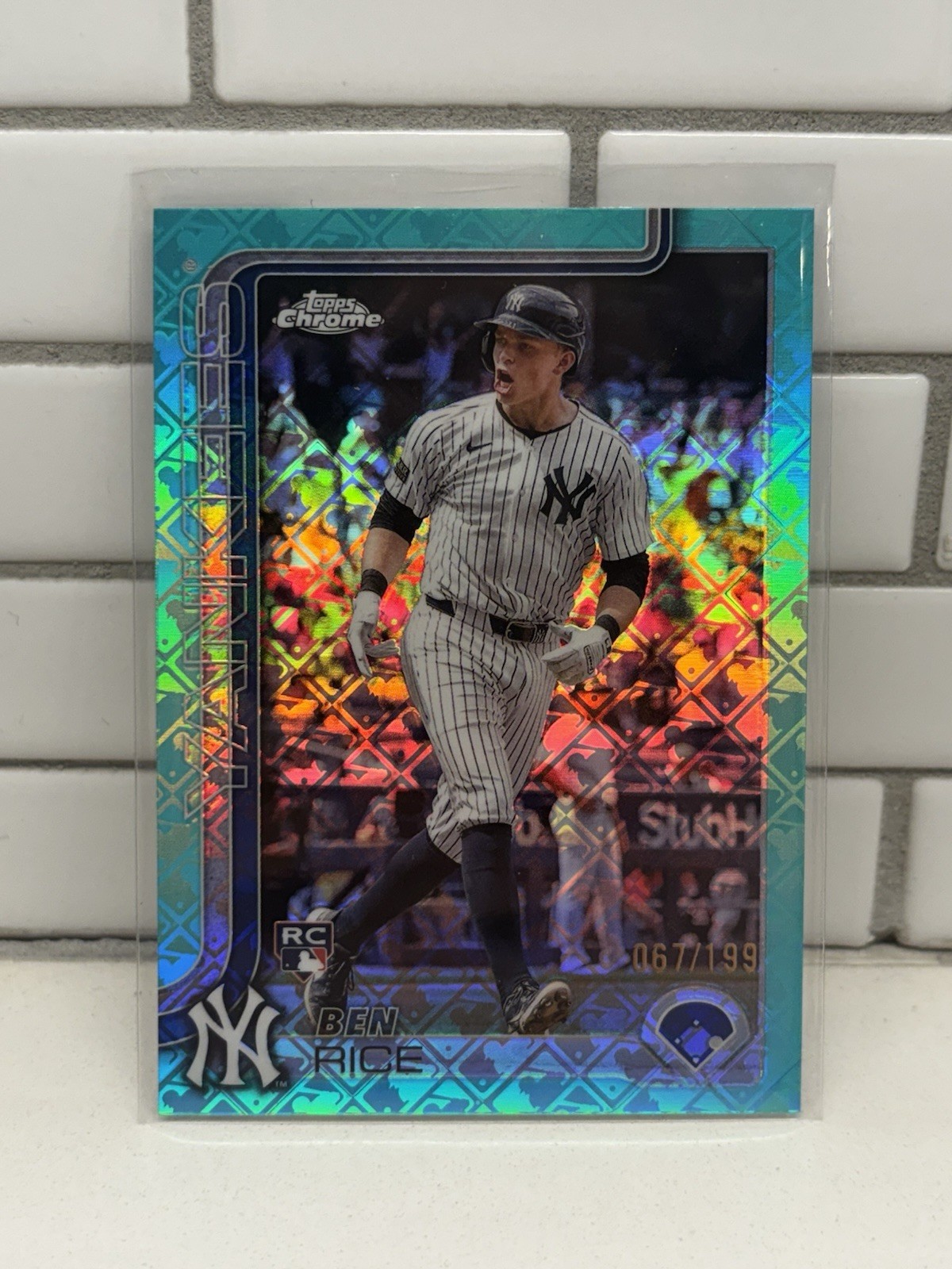 2025 Topps Chrome - Ben Rice #139 Aqua Baseball Refractor /199 (RC)