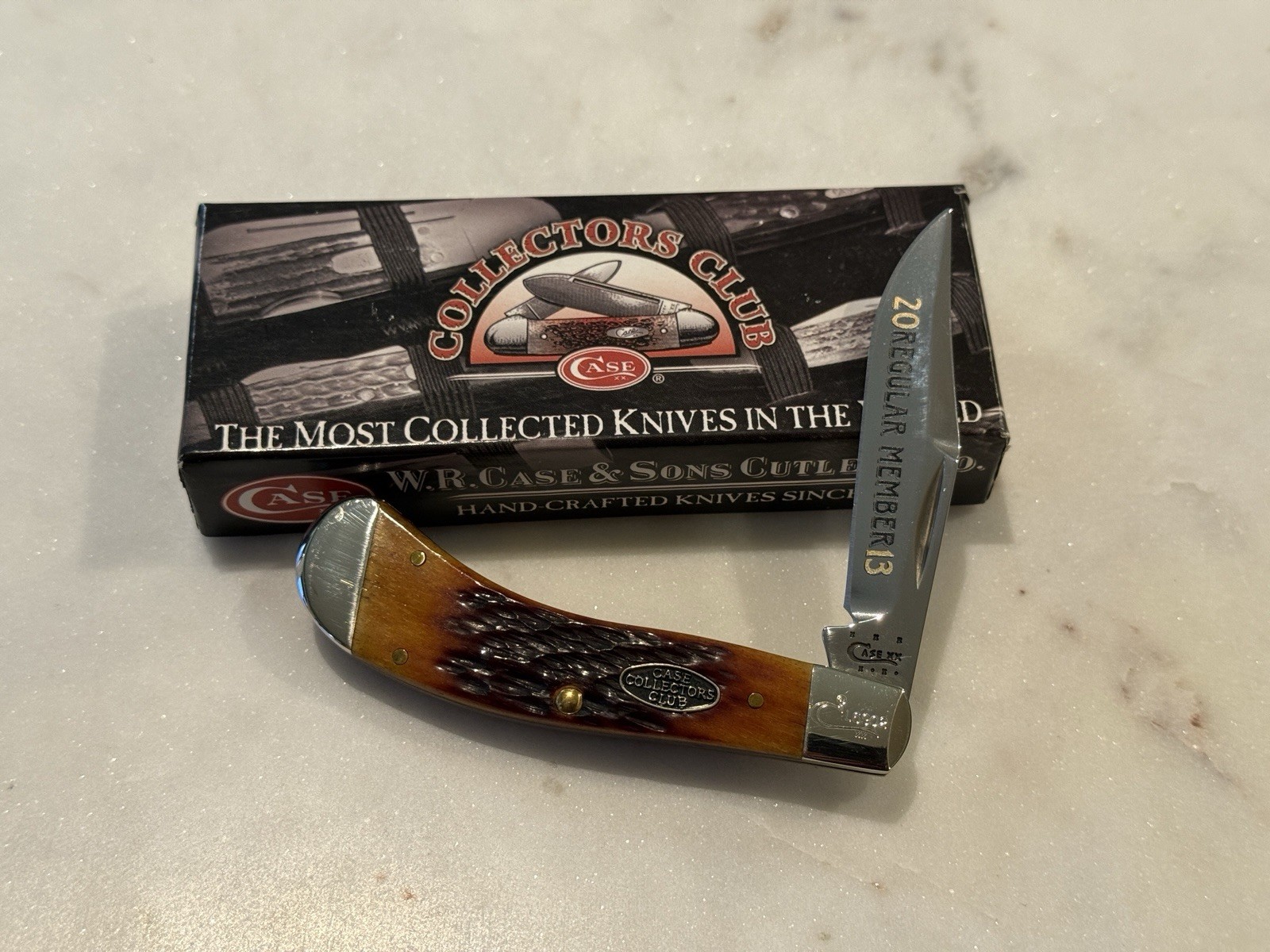 CASE CCC TONY BOSE SADDLEHORN XXPRESSO JIG BN KNIFE # TB62110 SS NVR USED IN BOX