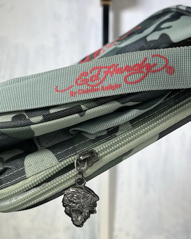 Vintage Ed Hardy By Christian Audigier Camo Lunch Box Bag Y2K - Image 3 of 4