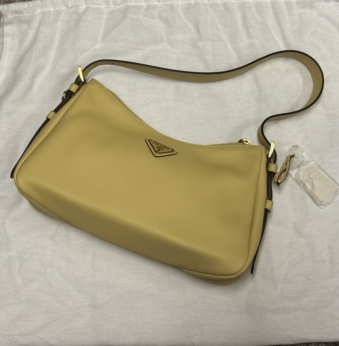 BNIB Prada Aimée medium leather shoulder bag - Vanilla | eBay