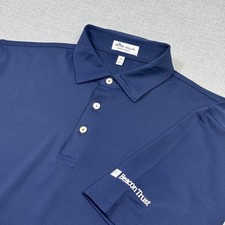 Peter Millar Summer Comfort Golf Polo Shirt Mens Medium Blue Performance