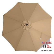 Patio Umbrella 9 ft Replacement Canopy for 8 Ribs-Canopy Only 9FT Khaki 8ribs