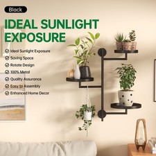 3 Tier Rotating Wall Plant Shelf Metal Plant Stand Window Planter Holder Hanger