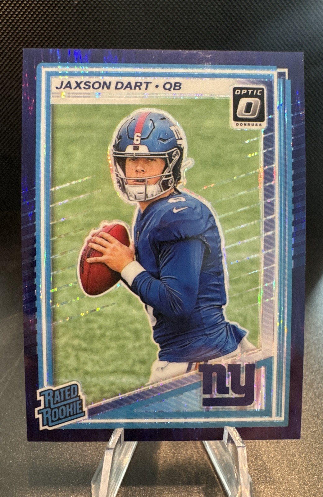 2025 Panini Optic - Rated Rookie Jaxson Dart #273 Purple Shock Prizm (RC)