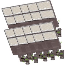 10x 480V 320W LED Parking Lot Pole Light with Photocell 48000LM 5000K DLC Listed
