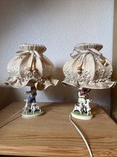 2 Gerold Porzellan Nachtisch Lampen Hirte&Hir...