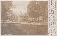 Kent, Connecticut Soldiers Monument Houses Center 1907 RPPC Real Photo Postcard